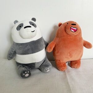 We Bare Bears Plushie Duo - Panda & Grizz!